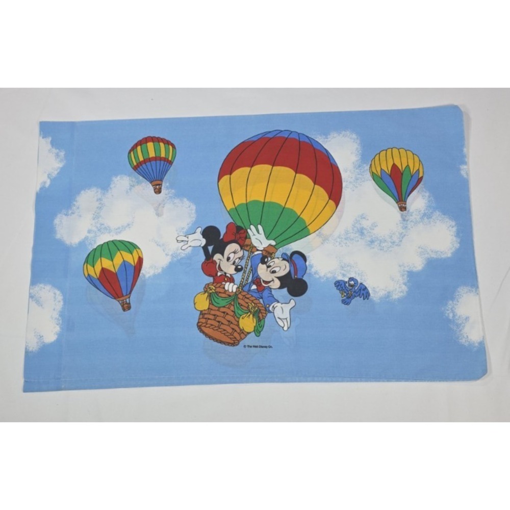 Vintage Sears‎ Disney Mickey Minnie Pillowcase Set USA Made 90s Balloon Clouds